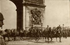 Vintage Postcard Militaria July 14th, 1919 the procession of the victorious troops Marshals Foch and Joffre