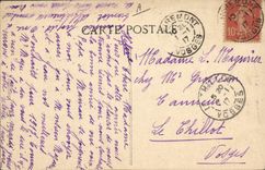 Postal Militaria el 14 de julio en Alsacia 1915 de Estudio a Wesserling el general Joffre decora los valientes