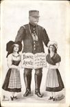 Vintage Postcard Militaria Happy new year Joffre Alsace