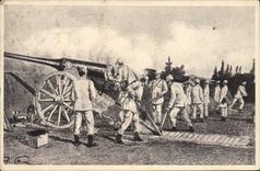 Vintage Postcard Militaria Canon