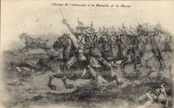 CPA Militaria Charge de cuirassies a la Bataille de la Marne 
