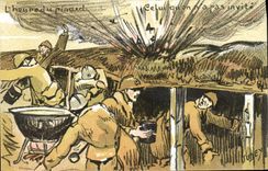 Vintage Postcard Militaria the hour of the plonk