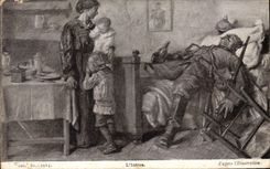 Vintage Postcard Militaria the intruder