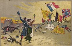 Vintage Postcard Militaria Flags