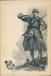 Vintage Postcard Militaria Soldier Bugle