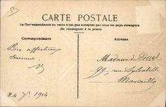 Vintage Postcard Militaria Five O clock eagle (painted the hand has)