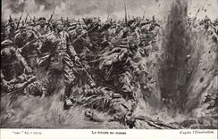 CPA Militaria La trouee en masse L'Illustration 
