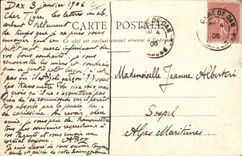 CPA Folklore Berger landais tricotant Moutons