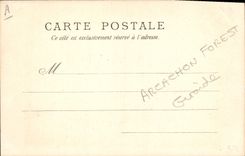 Postal Folclore el taladro de Arcachon una choza de resinier