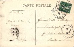 Postal Folclore en la Landas un parque tiene ovejas