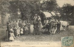 CPA Folklore Une noce dans les Landes Retour de l'eglise Mariage