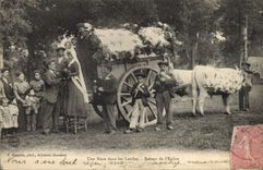 CPA Folklore Une noce dans les Landes Retour de l'eglise Mariage