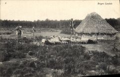 CPA Folklore Berger landais Moutons