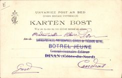 Postal Folclore Botrel en él Paul de Frick Salón de 1902