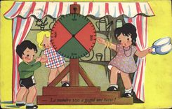 CPA Fantaisie Enfants Le numero 100 a gagne une tasse