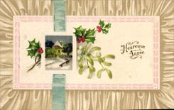 CPA Fantaisie Fleurs Heureuse annee 