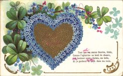 Vintage Postcard Fantasy Flowers Lily of the valley Clover