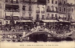CPA Cette Joutes de la Saint Louis Le coup de lance
