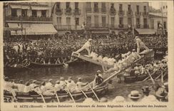 Vintage Postcard Sete Contest of regional tournaments the meeting of the jousters