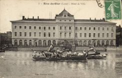 Vintage Postcard Rivets of Gier Town hall Joutes
