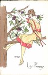 CPA Fantaisie Illustrateur Marzo Femme Les prunes