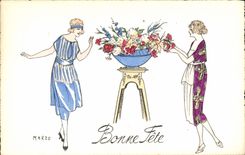 CPA Fantaisie Illustrateur Marzo Femmes 