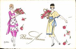 CPA Fantaisie Illustrateur Marzo Femmes 