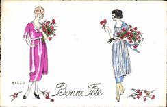 CPA Fantaisie Illustrateur Marzo Femmes 