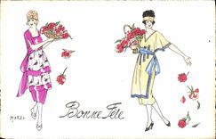 CPA Fantaisie Illustrateur Marzo Femmes 