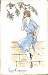 CPA Fantaisie Illustrateur Marzo Femme Les cerises
