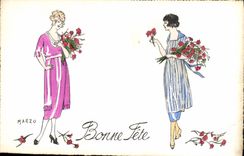 CPA Fantaisie Illustrateur Marzo Femme 