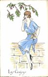CPA Fantaisie Illustrateur Marzo Femme Les cerises