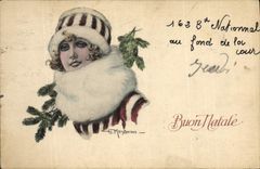 Postal Fantasia Ilustrador Meschini Mujer