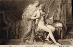 CPA David Paris et Helene Paris Musee du Louvre 