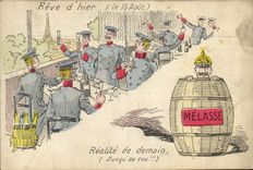Vintage Postcard Militaria Dreams of yesterday Realite of Melasse tomorrow