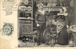 CPA Folklore Les chansons de Botrel illustrees Le fil Casse Marin 