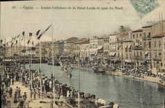 CPA Cette Joutes Cettoises de la Saint Louis et quai du Nord 