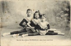 Vintage Postcard Success of the Giorgelli children in their exercises