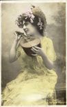 CPA Femme musique 