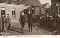 Vintage Postcard Militaria Maintenance of General Joffre and king Albert
