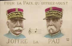 Vintage Postcard Militaria Joffre Pau for the peace which offer?