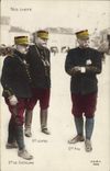 CPA Militaria Nos chefs General de Castelnau Joffre Pau