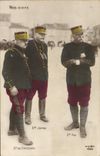CPA Militaria Nos chefs General de Castelnau Joffre Pau
