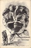 Vintage Postcard Militaria Those which we join together in the same thought Gallieni Joffre French Pau