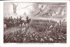 Vintage Postcard Militaria France Soldier of Christ near the Nations