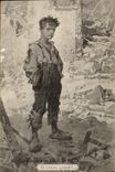 Vintage Postcard Militaria If I were tall! Child