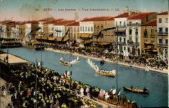 Vintage Postcard Sete tournaments Overall picture
