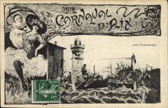 CPA 1912 Carnaval d'Aix joute carnavalesque 