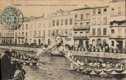 Vintage Postcard This Tournaments Cettoises in guard and Quay of North