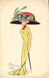 CPA Fantaisie Illustrateur Femme Dernier chic 